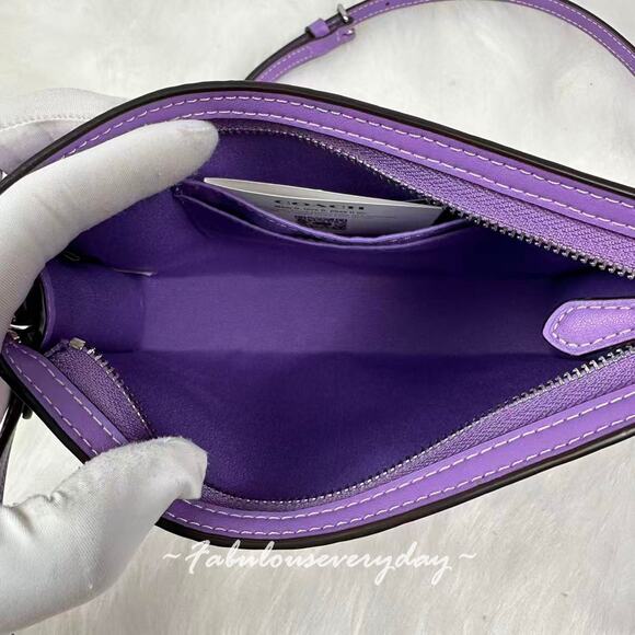 Coach Slim Crossbody Bag In Signature Canvas In Purple Iris Silver CBM46 NWT - Picture 6 of 7